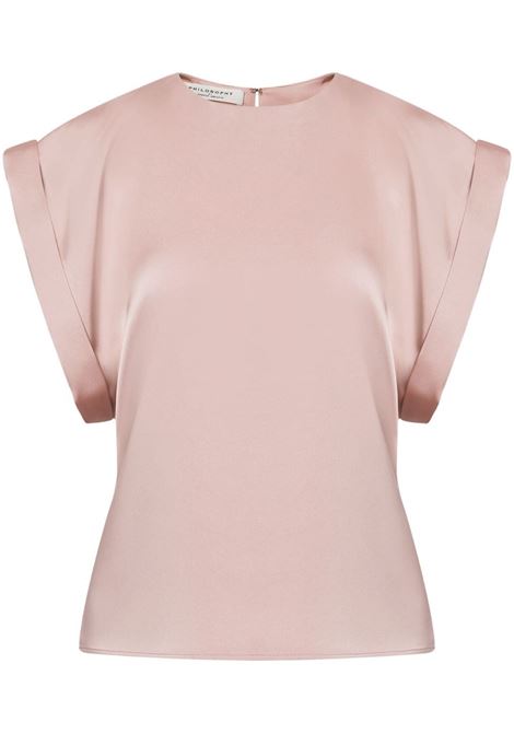 Pink cap-sleeve satin blouse Philosophy Di Lorenzo Serafini - women